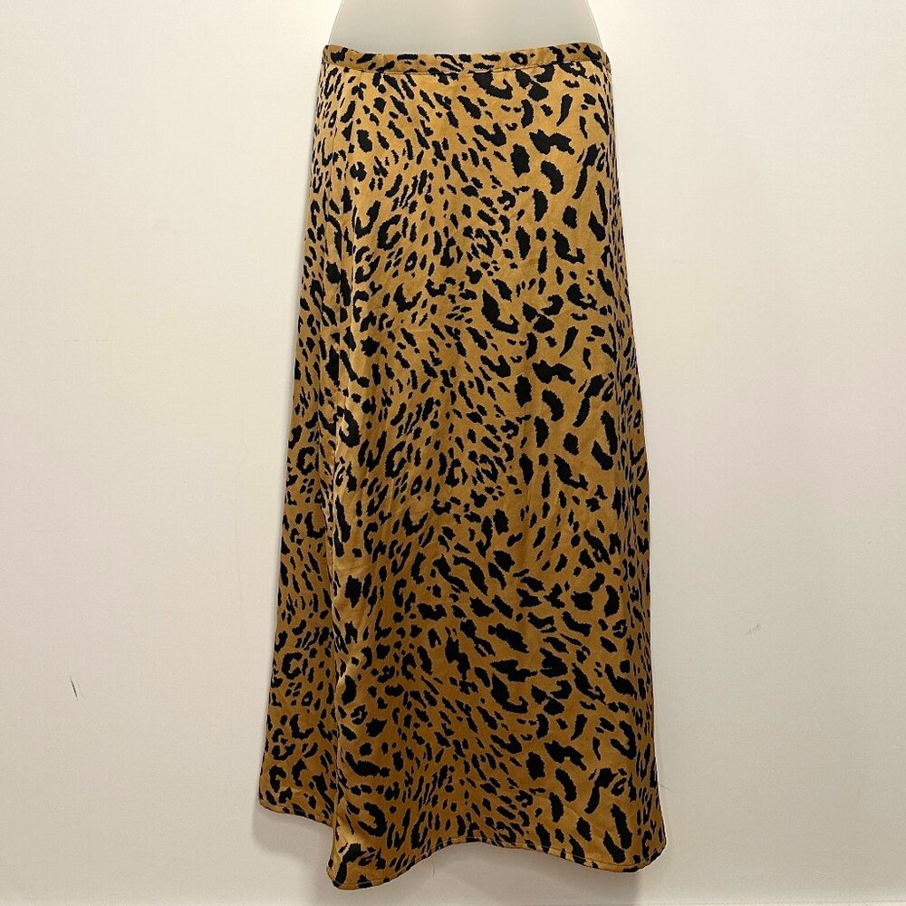 Forever 21 Leopard Print Midi Skirt in Camel and Black